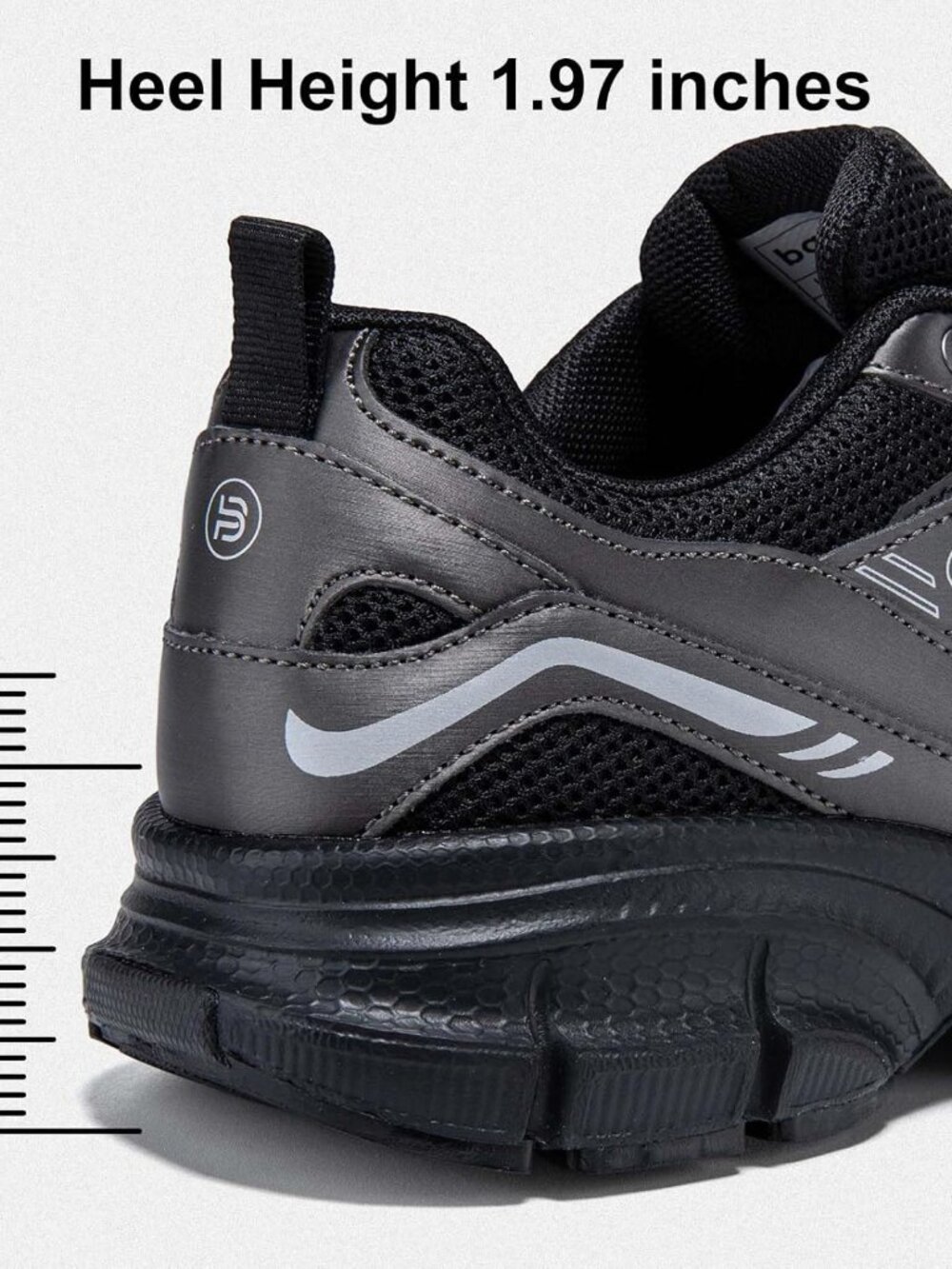 Women's Black Chunky Fashion Sneakers Casual Sports Shoes Mesh Athletic - Picture 5 of 6